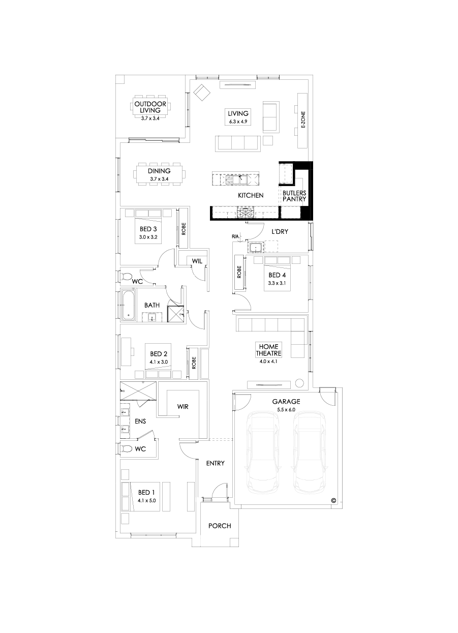 29  Floor Floorplan (Butler's pantry - Included - Flipped)