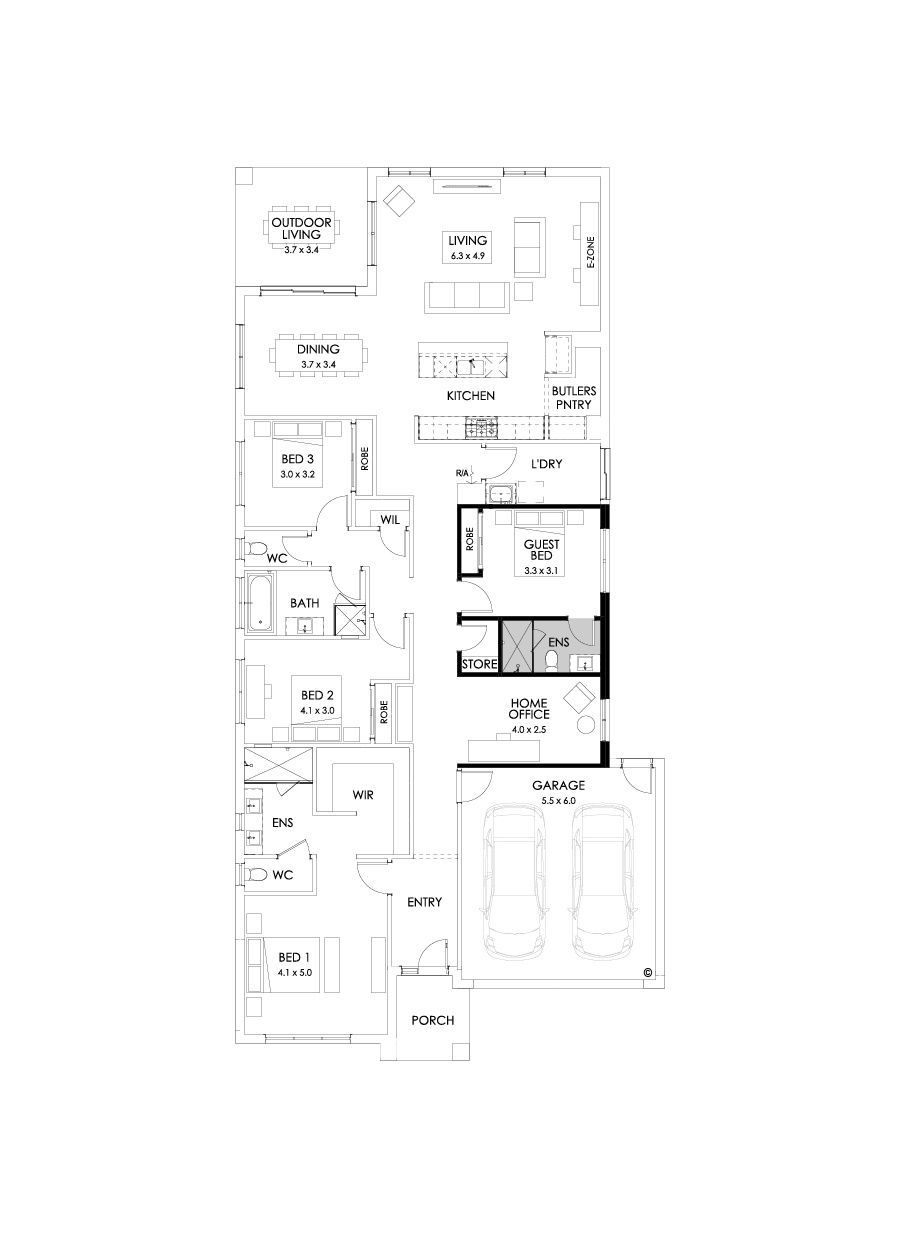 29  Floor Floorplan (Guest bedroom - Flipped)