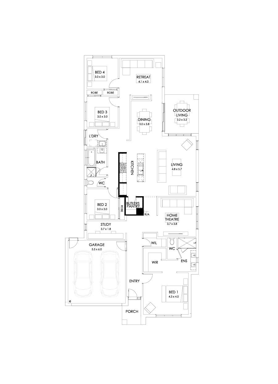 29  Floor Floorplan (Butler's pantry)