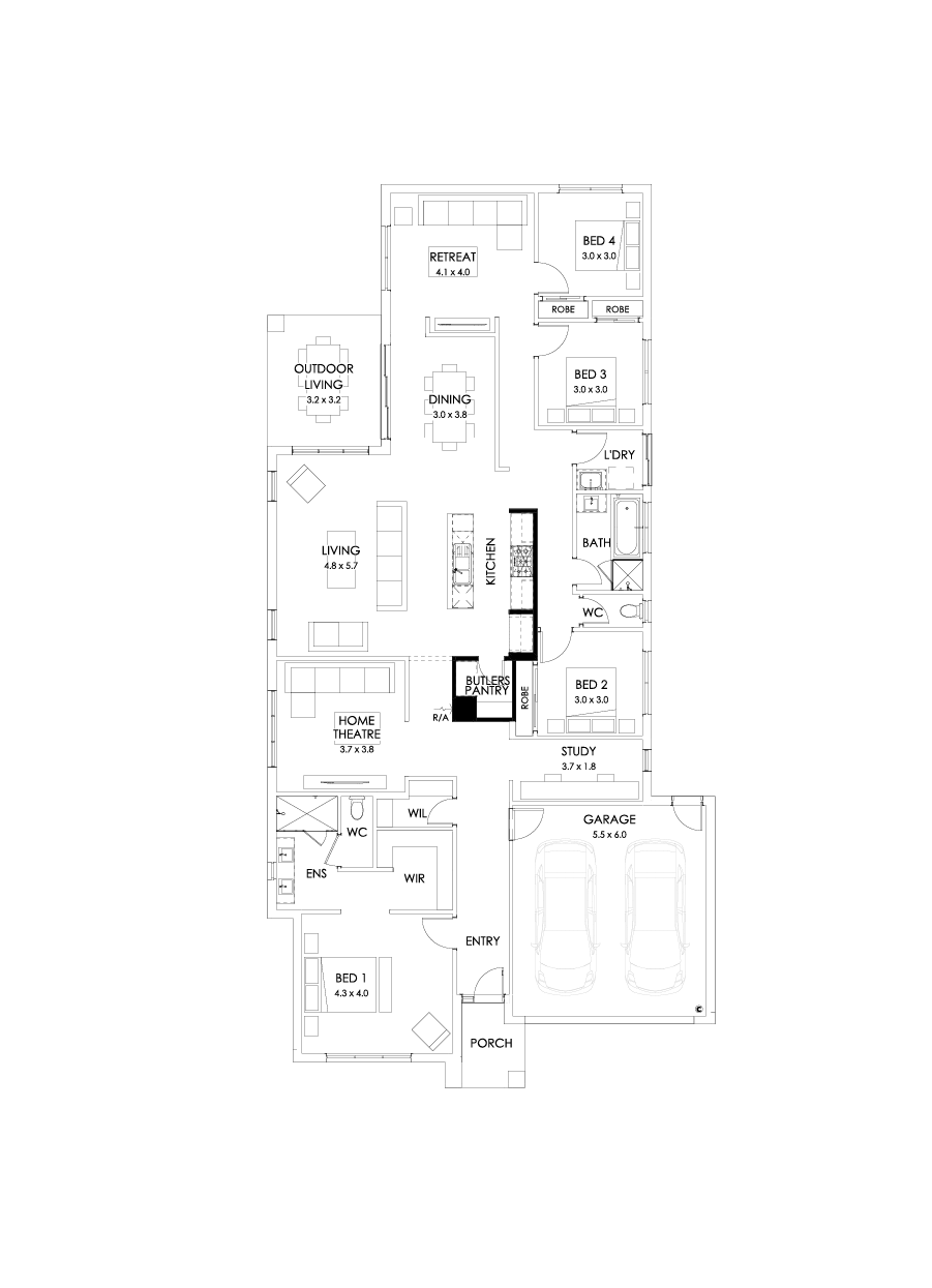 29  Floor Floorplan (Butler's pantry - Included - Flipped)