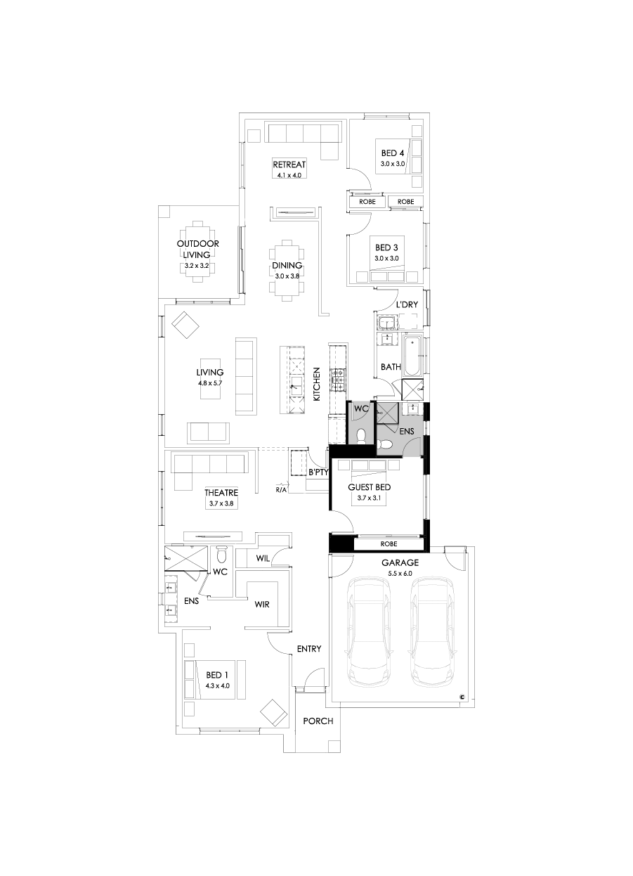 29  Floor Floorplan (Guest bedroom - Flipped)