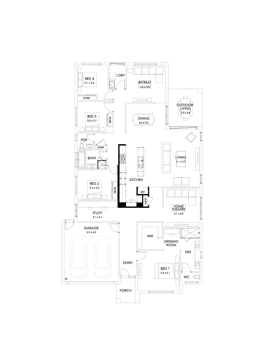 32  Floor Floorplan (Alternate kitchen)