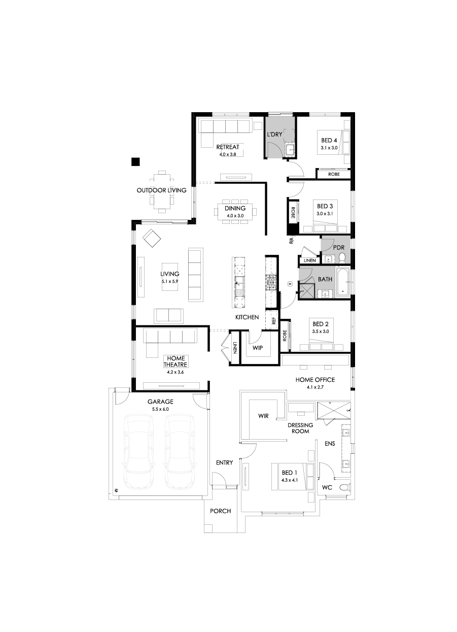 32  Floor Floorplan (Rear flip)