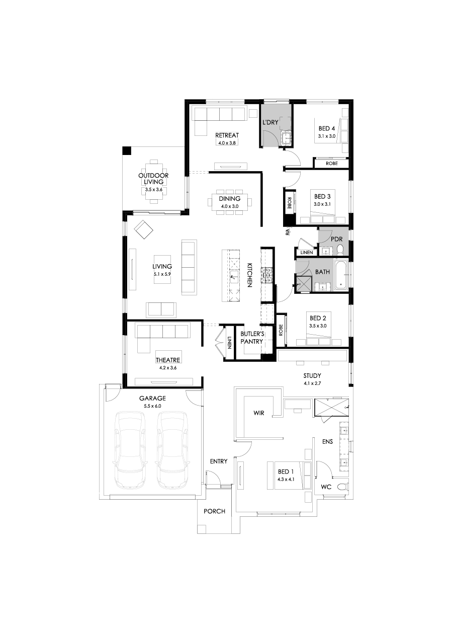 32  Floor Floorplan (Rear flip)