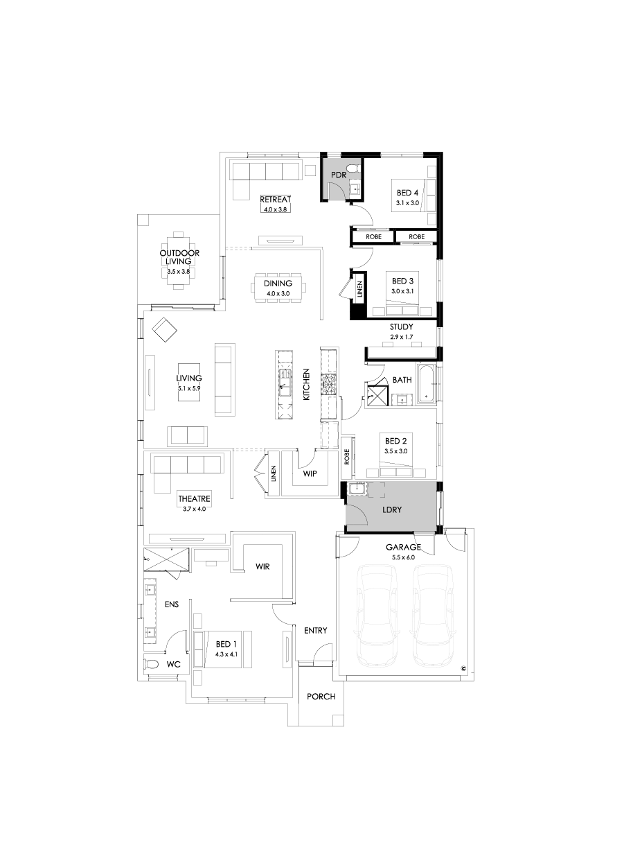 32  Floor Floorplan (Alternate laundry - Flipped)