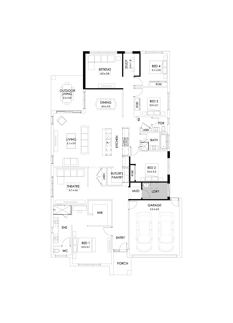 32  Floor Floorplan (Alternate study - Flipped)