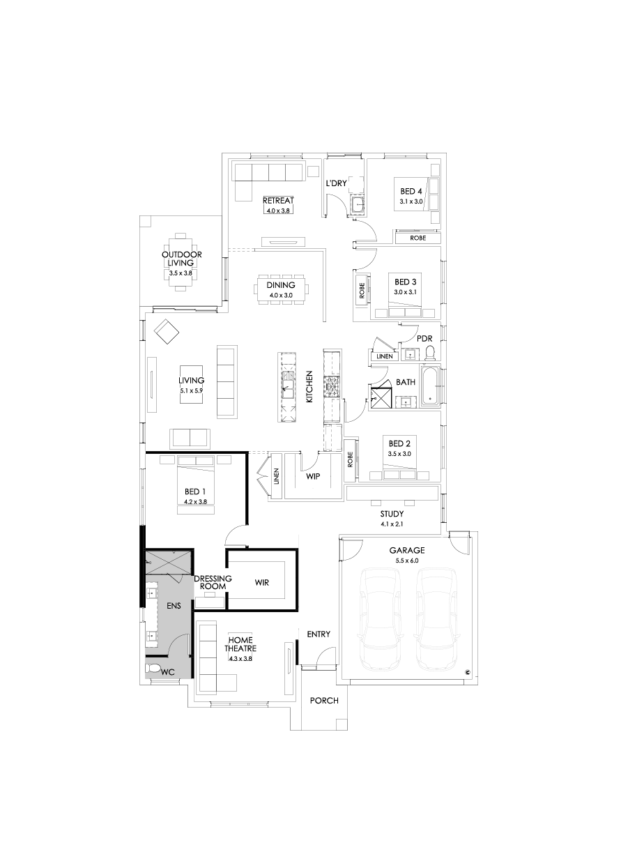 32  Floor Floorplan (Alternate theatre - Flipped)