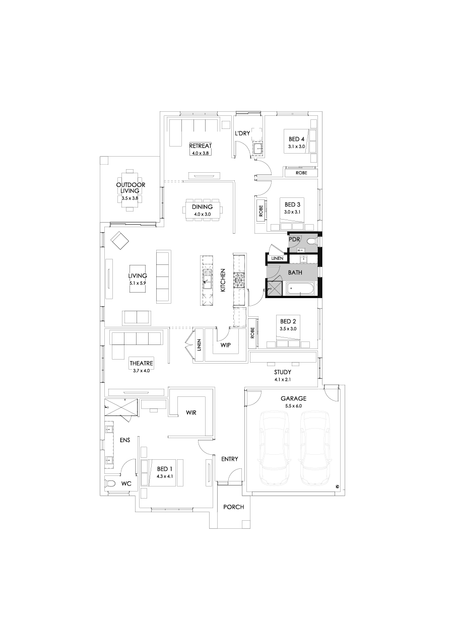 32  Floor Floorplan (Bathroom upgrade - Flipped)