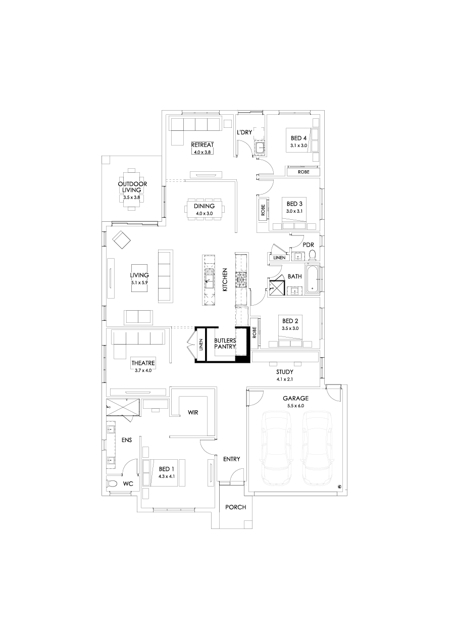 32  Floor Floorplan (Butler's pantry - Included - Flipped)
