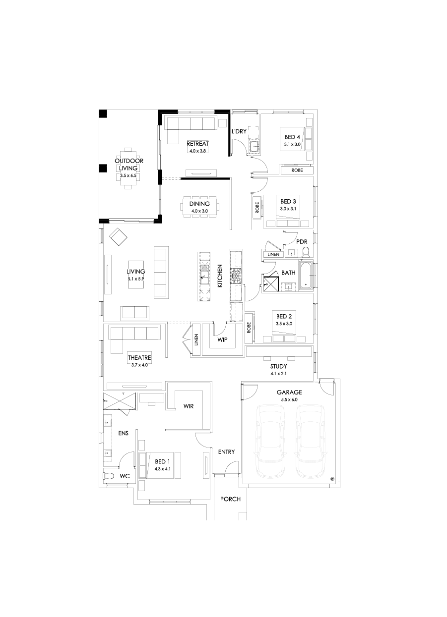 32  Floor Floorplan (Grand outdoor living - Flipped)