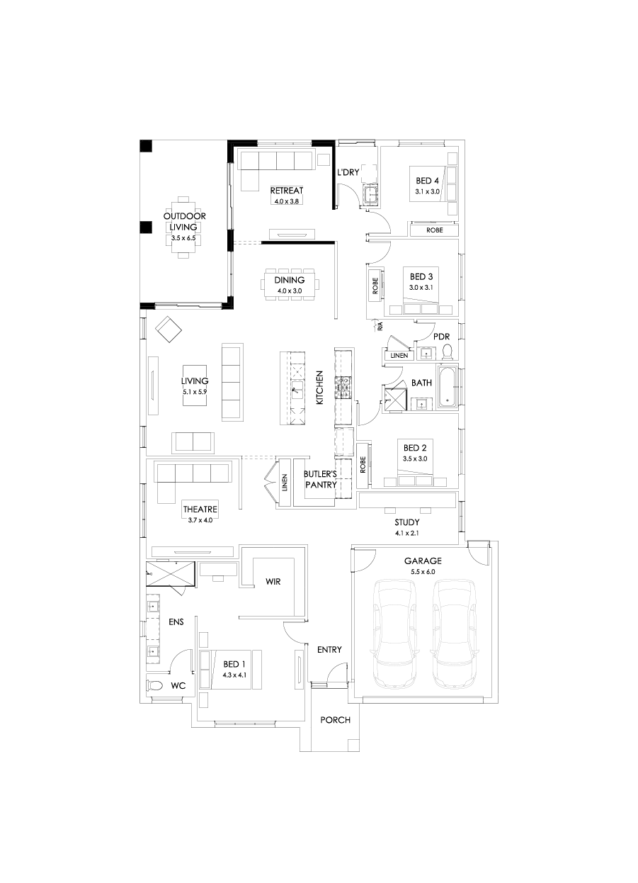 32  Floor Floorplan (Grand outdoor living - Flipped)