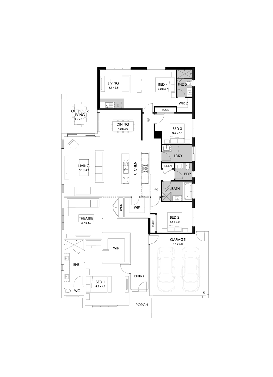32  Floor Floorplan (Guest wing - Flipped)