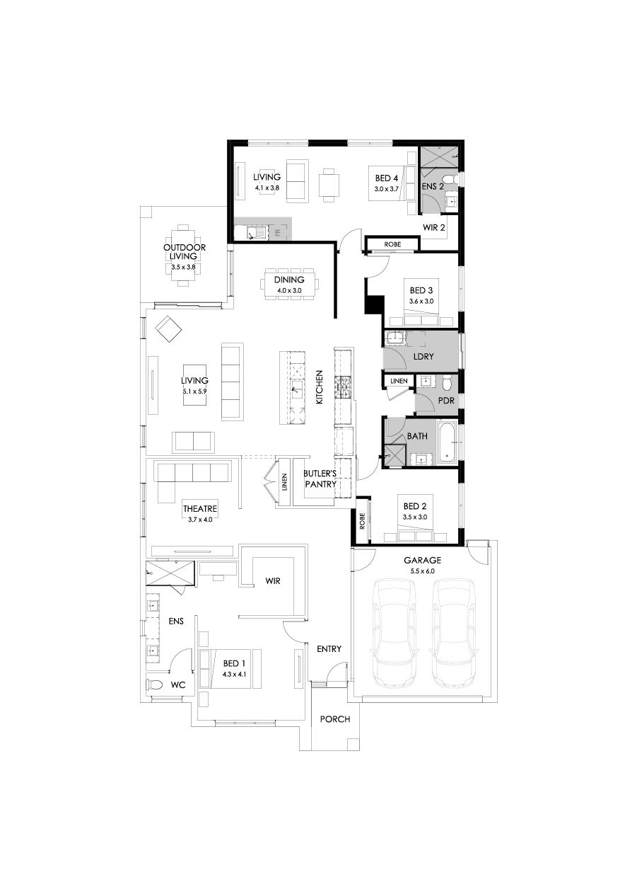 32  Floor Floorplan (Guest wing - Flipped)