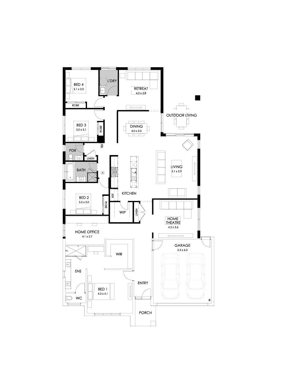 32  Floor Floorplan (Rear flip - Flipped)