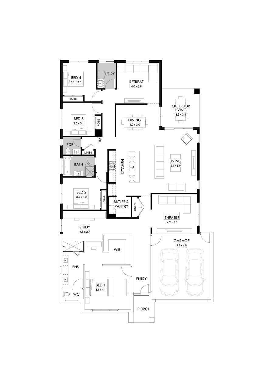 32  Floor Floorplan (Rear flip - Flipped)