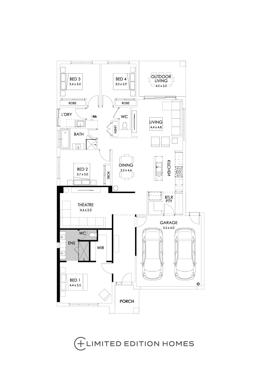 25  Floor Floorplan (Alternate bed 1 - Flipped)