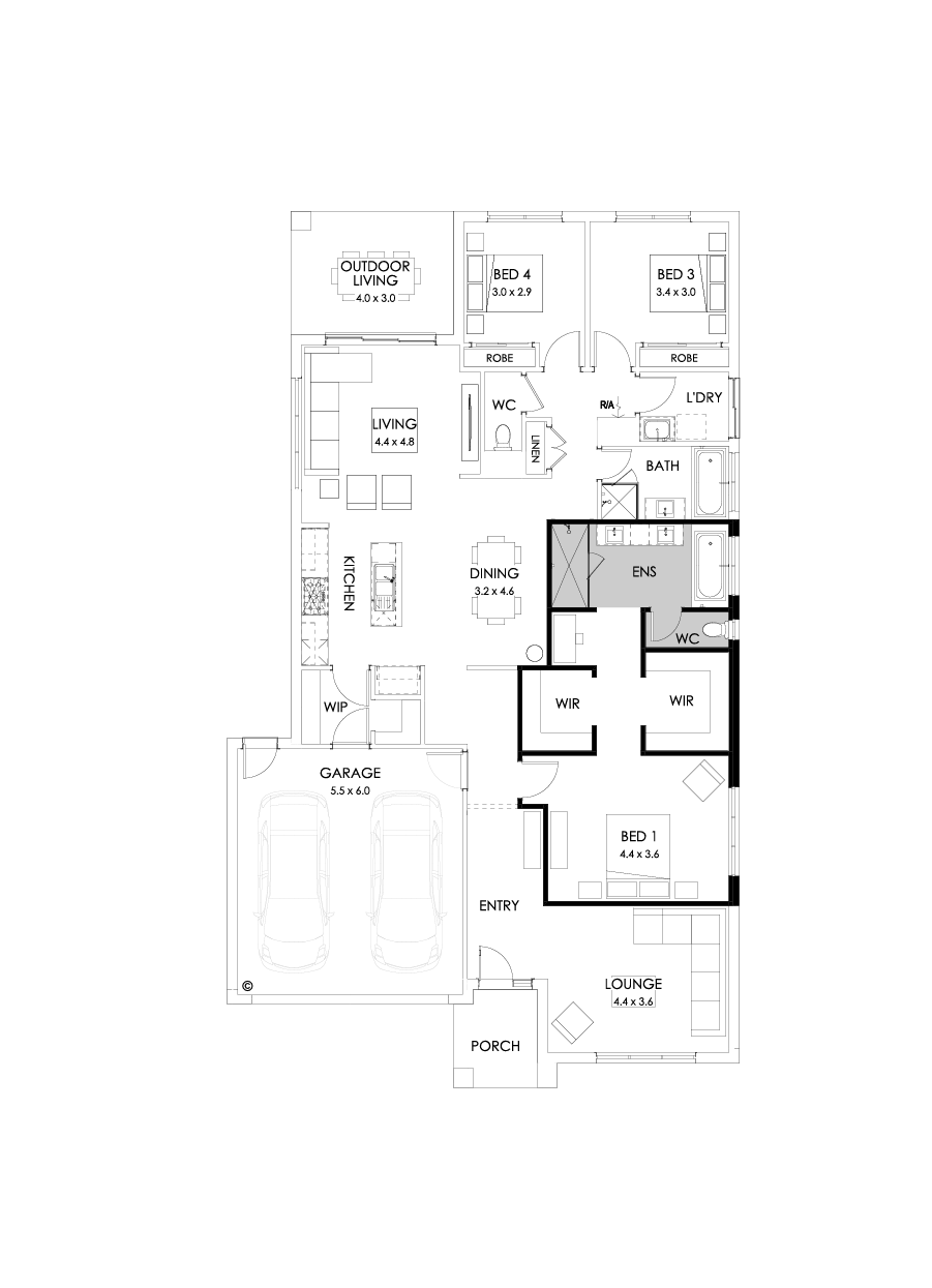 25  Floor Floorplan (3 bedrooms)