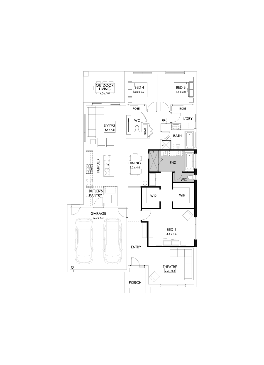 25  Floor Floorplan (3 bedrooms)