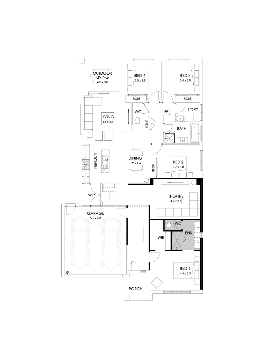 25  Floor Floorplan (Alternate bed 1)