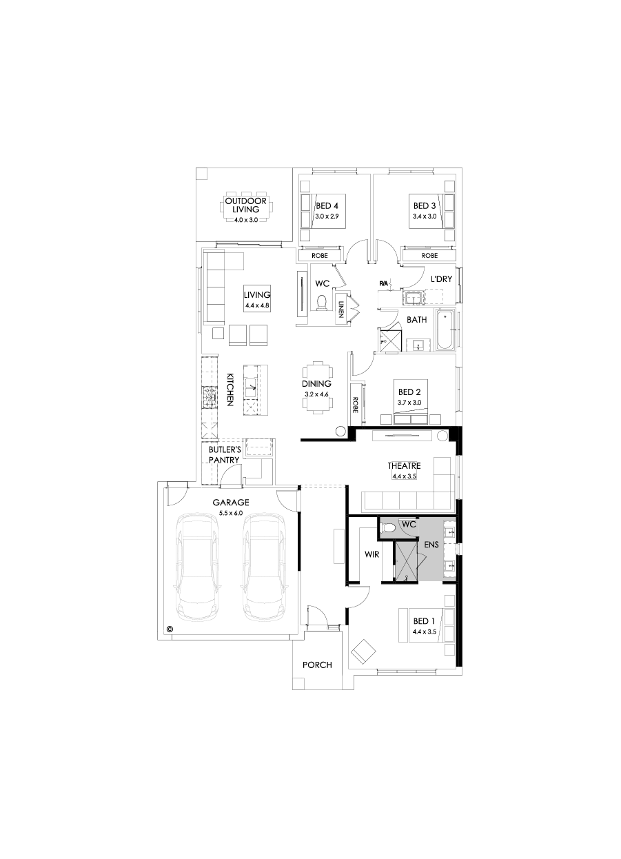 25  Floor Floorplan (Alternate bed 1)