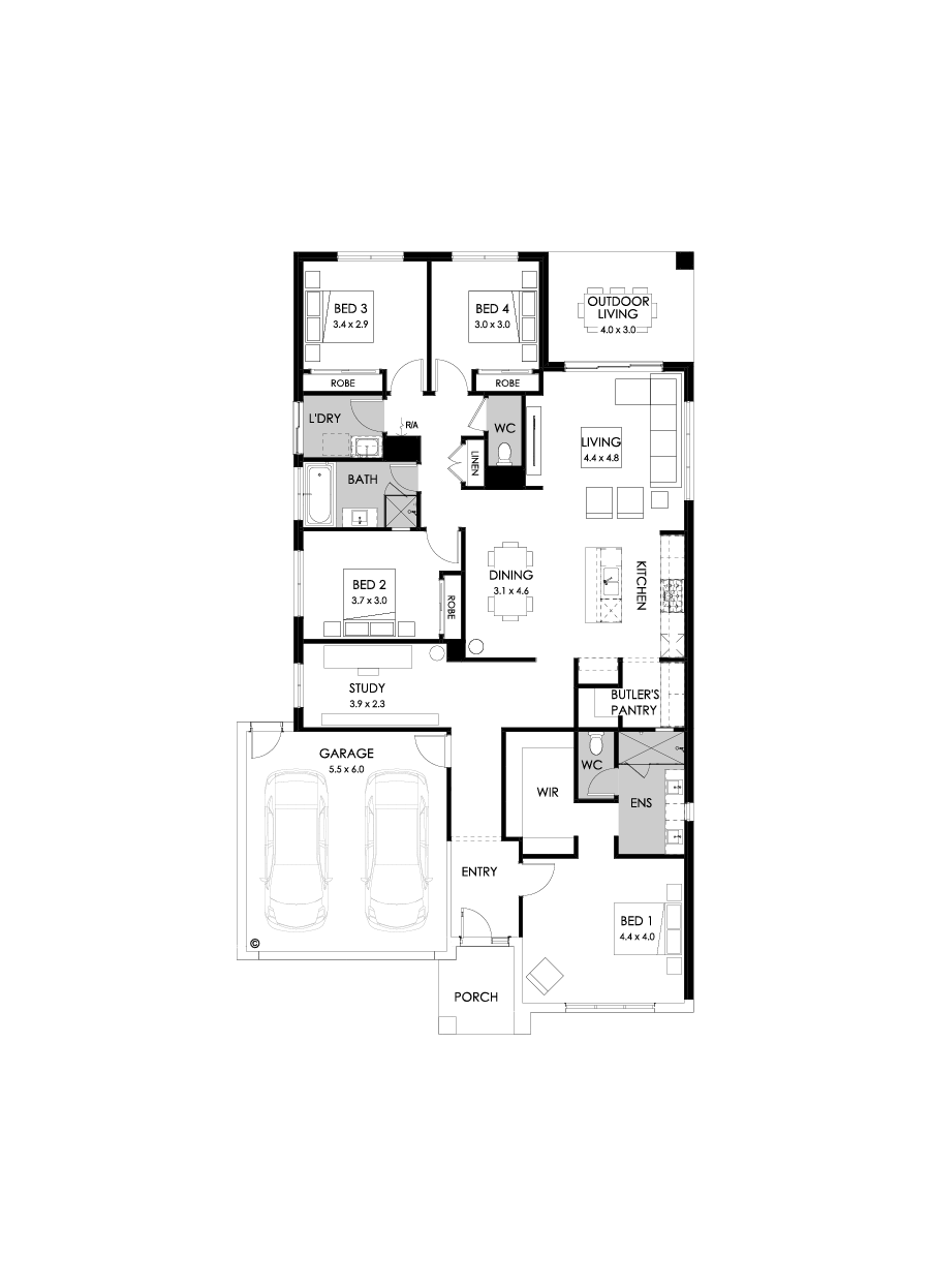 25  Floor Floorplan (Rear flip)