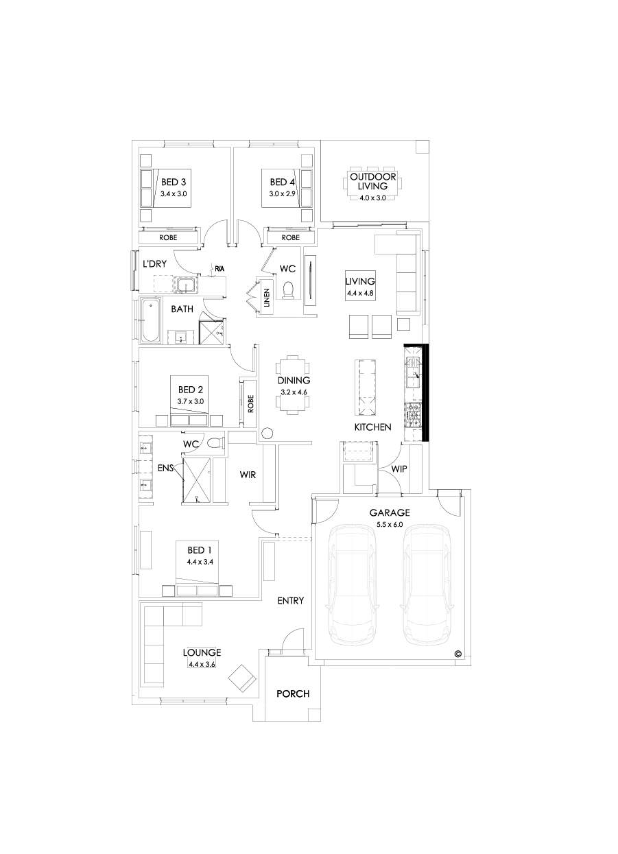 25  Floor Floorplan (Alternate kitchen - Flipped)
