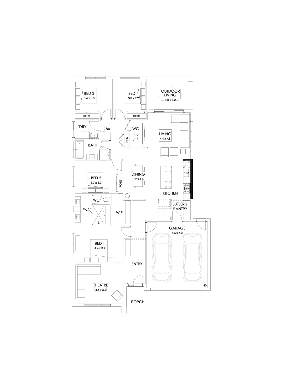 25  Floor Floorplan (Alternate kitchen - Flipped)