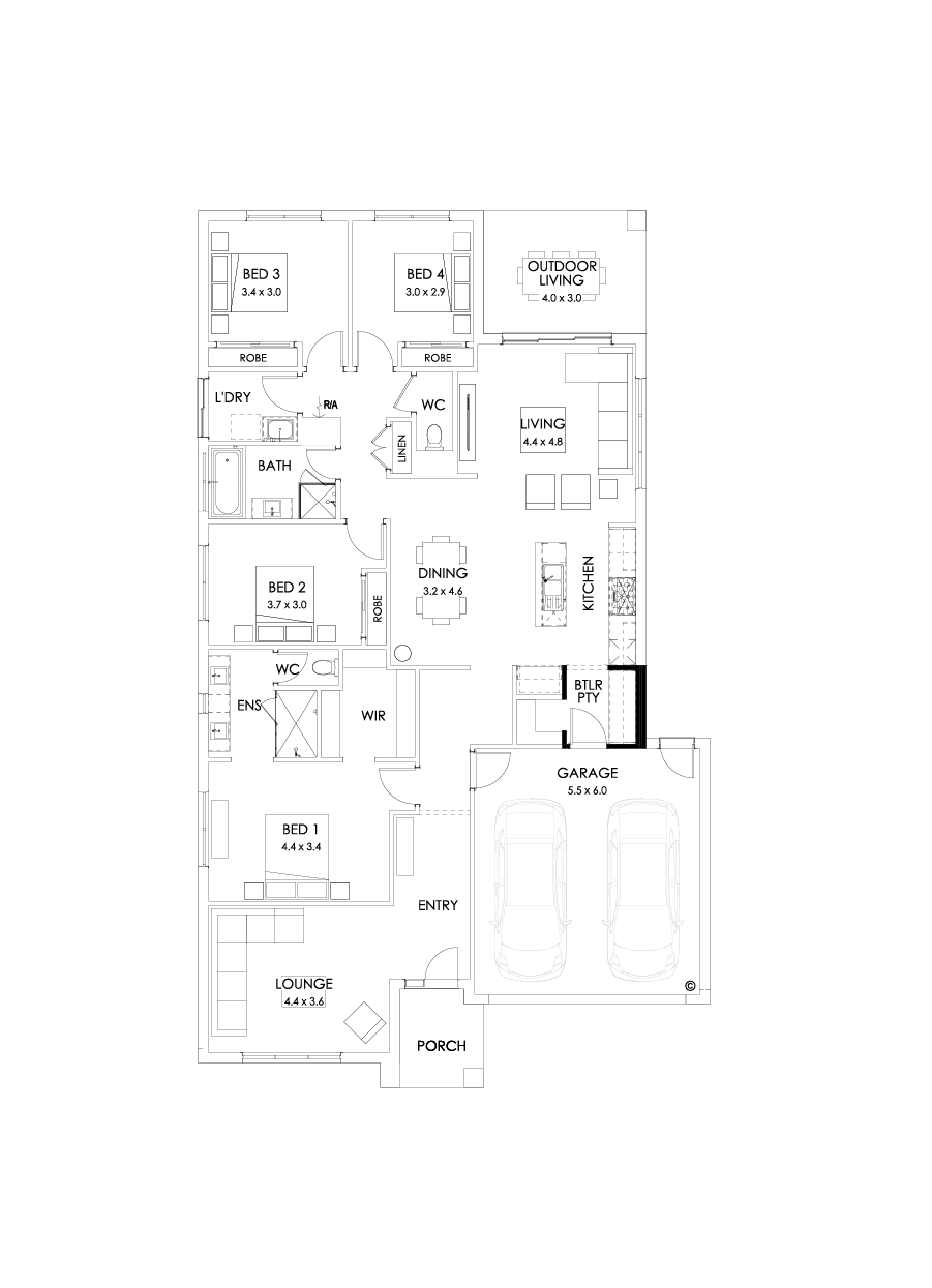 25  Floor Floorplan (Butler's pantry - Included - Flipped)