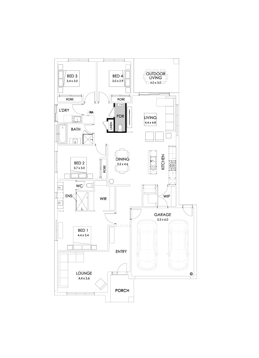 25  Floor Floorplan (Powder room - Flipped)