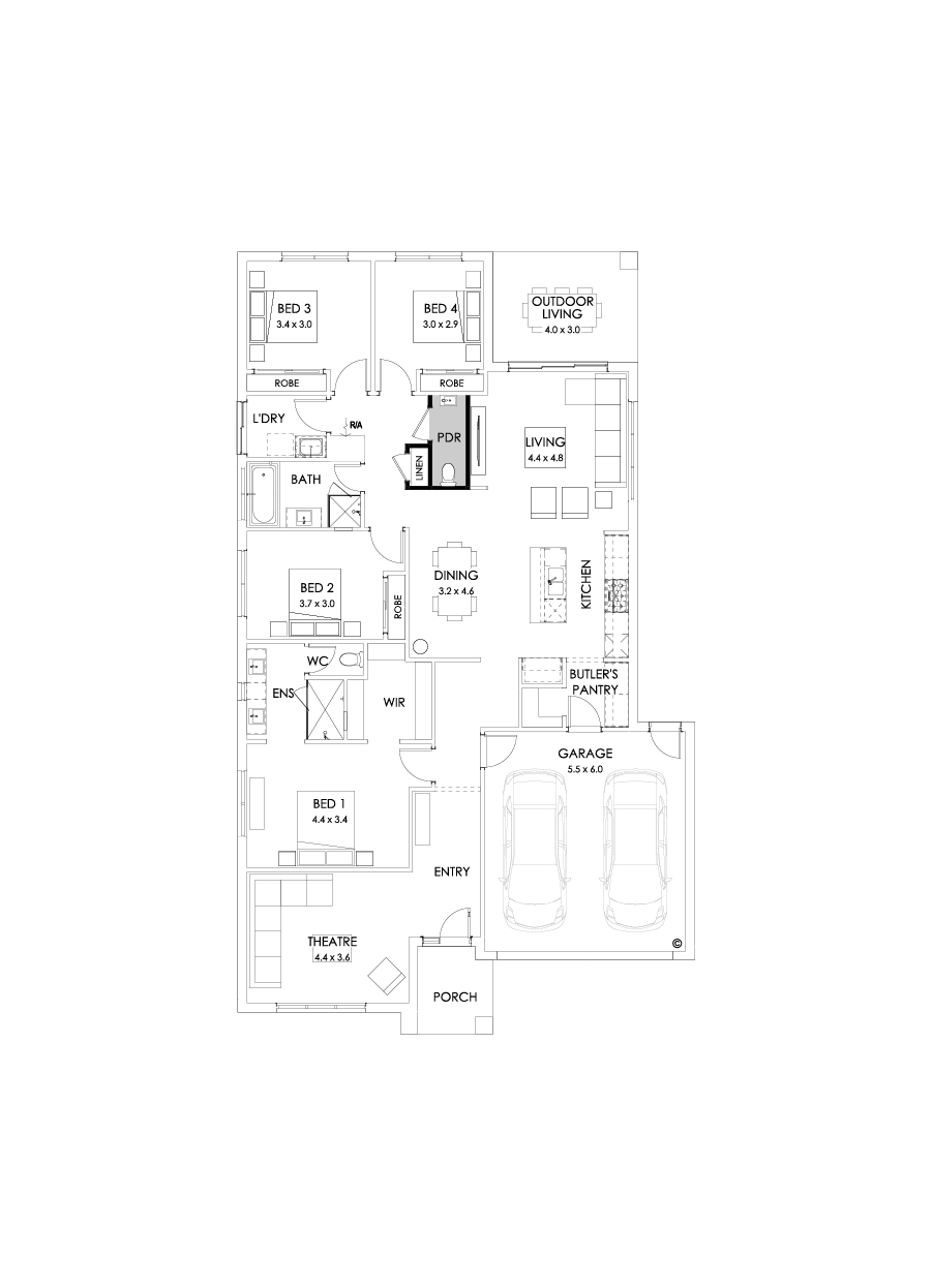 25  Floor Floorplan (Powder room - Flipped)