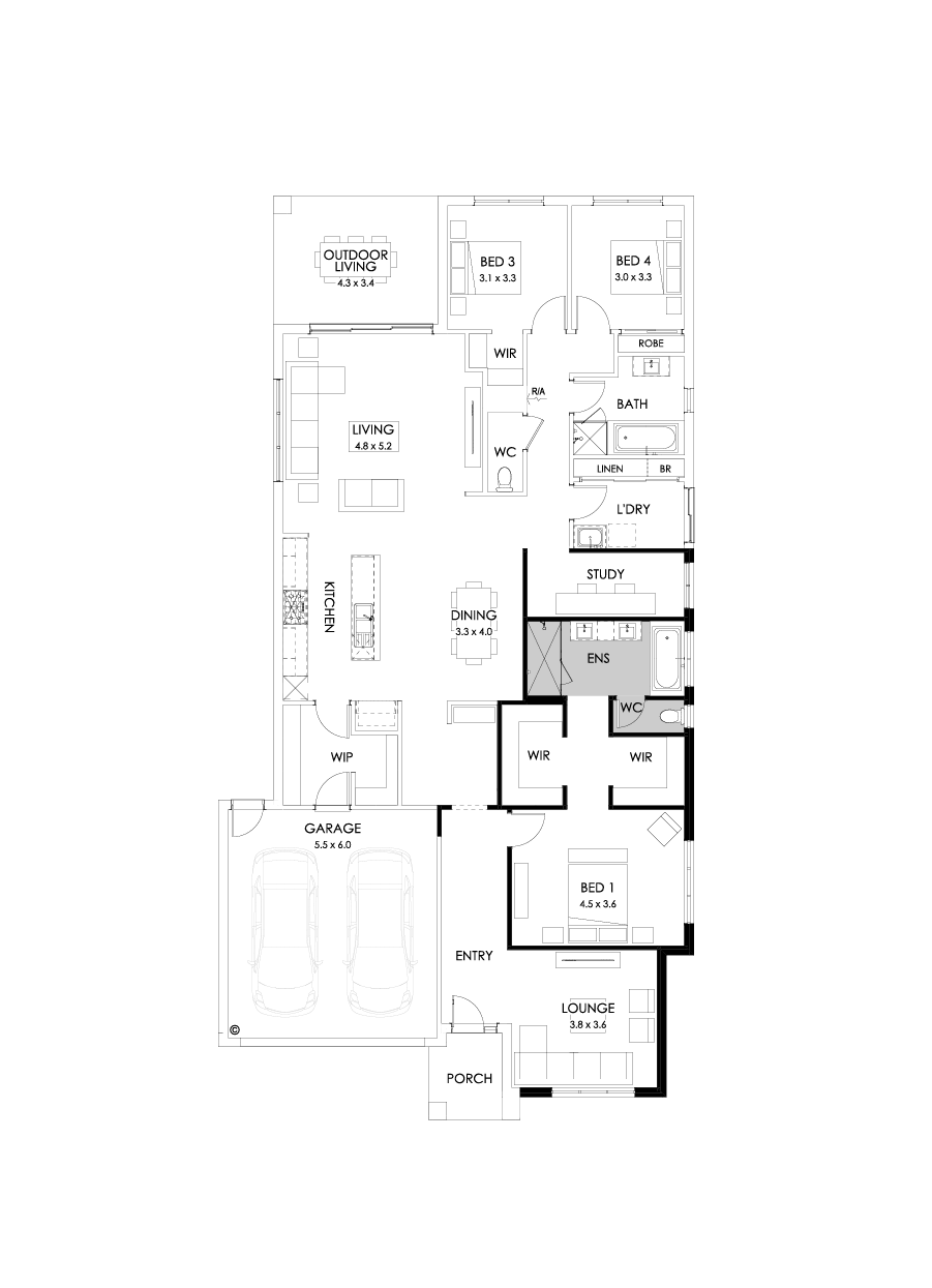28  Floor Floorplan (3 bedrooms)