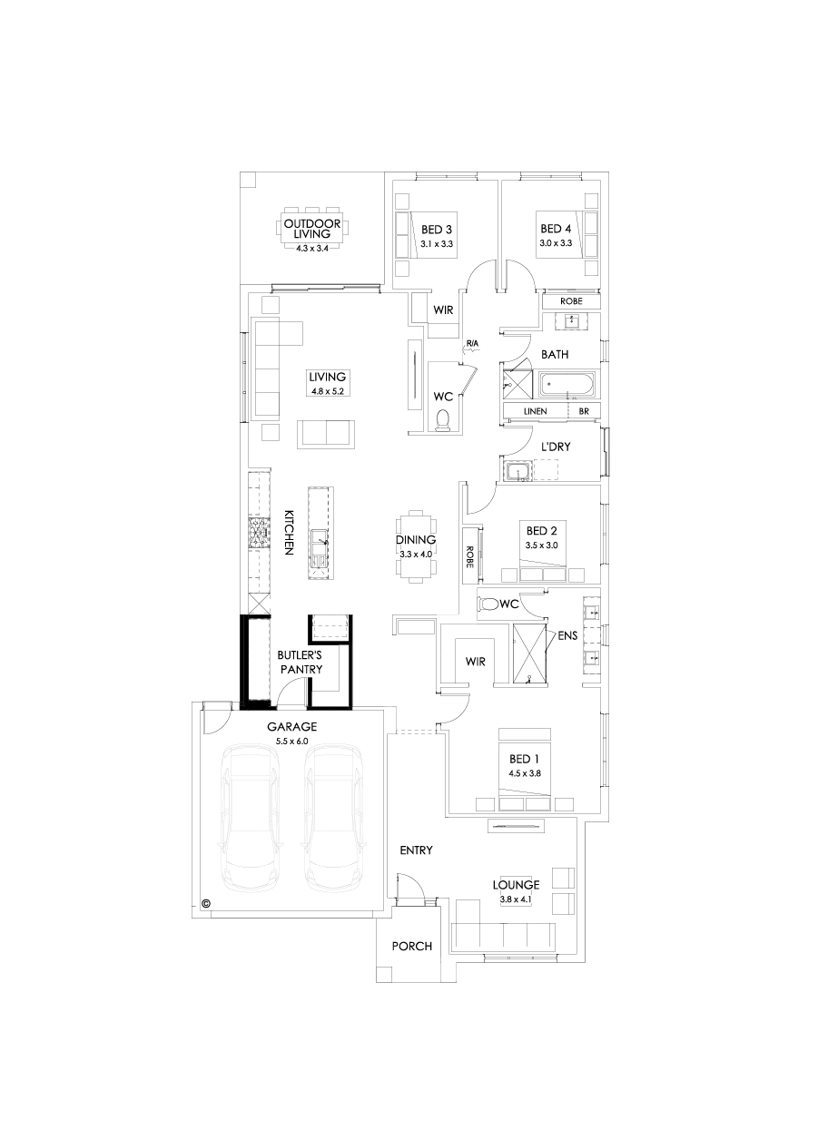 28  Floor Floorplan (Butler's pantry - Included)