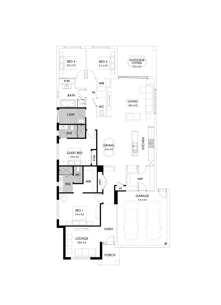 28  Floor Floorplan (Additional ensuite - Flipped)