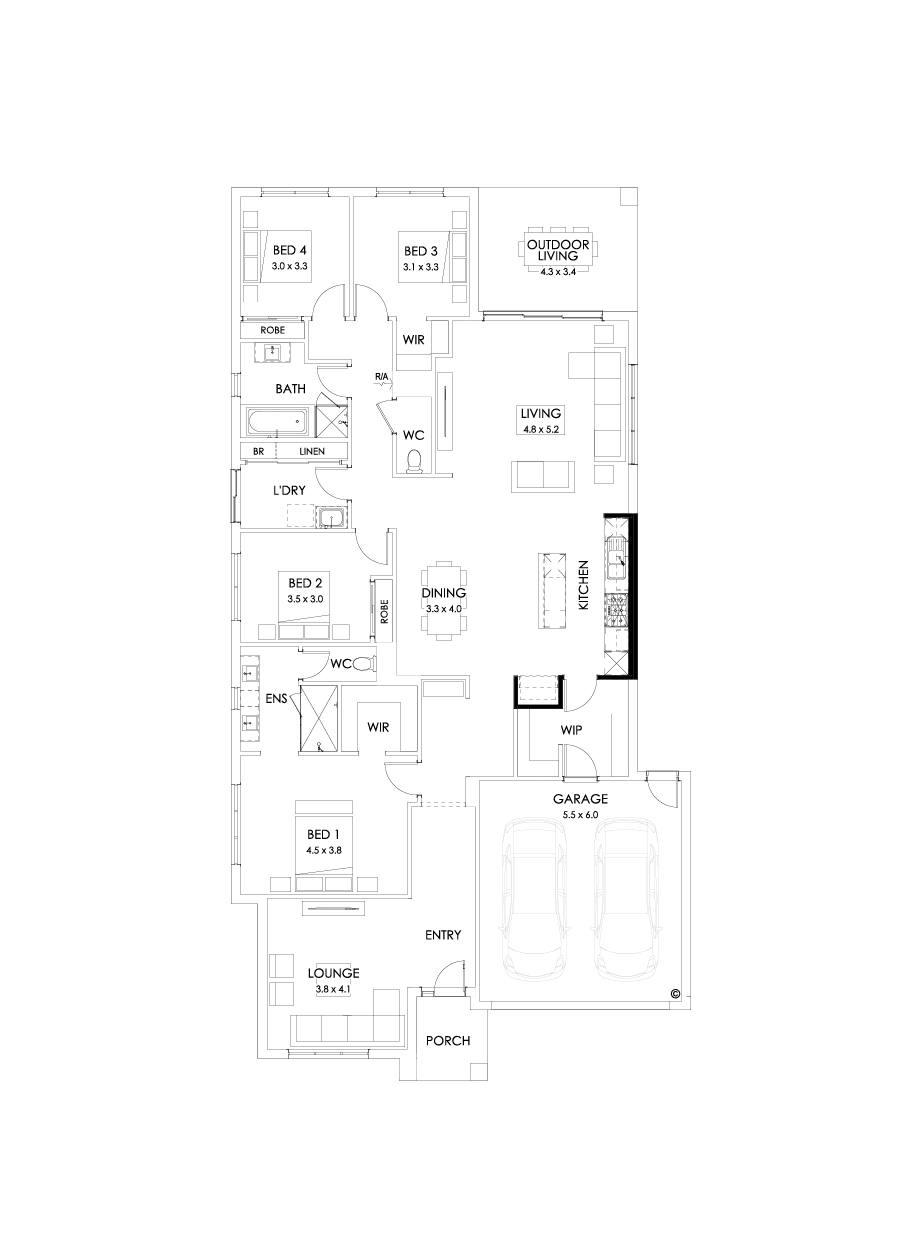 28  Floor Floorplan (Alternate kitchen - Flipped)