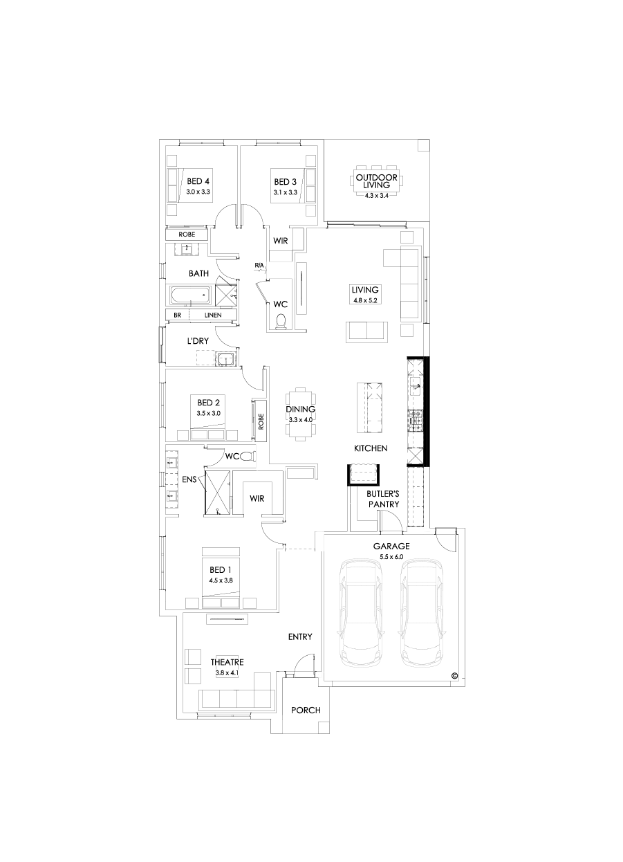 28  Floor Floorplan (Alternate kitchen - Flipped)