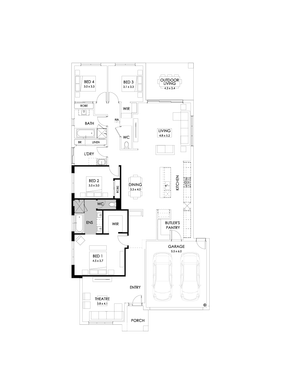 28  Floor Floorplan (Bath to ensuite  - Flipped)