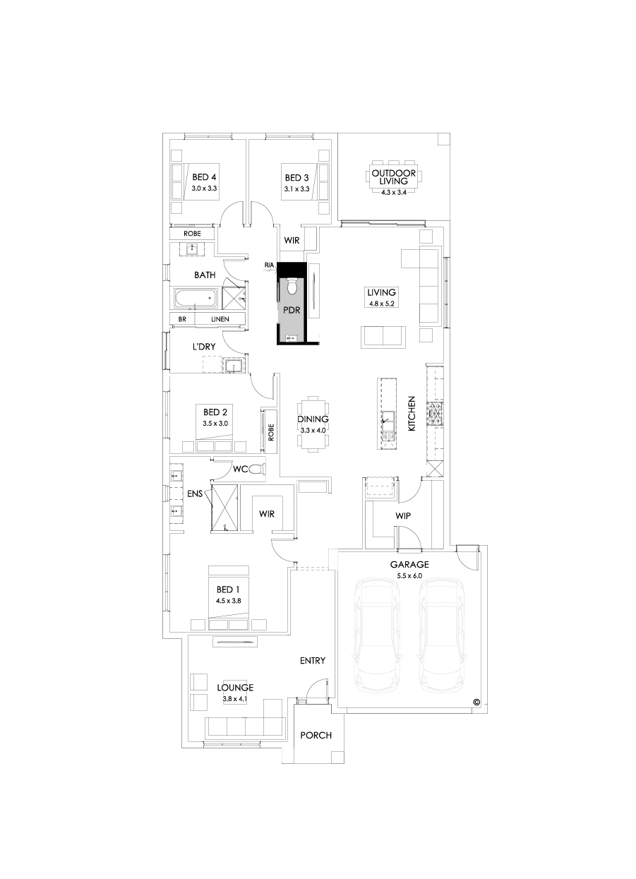 28  Floor Floorplan (Powder room - Flipped)