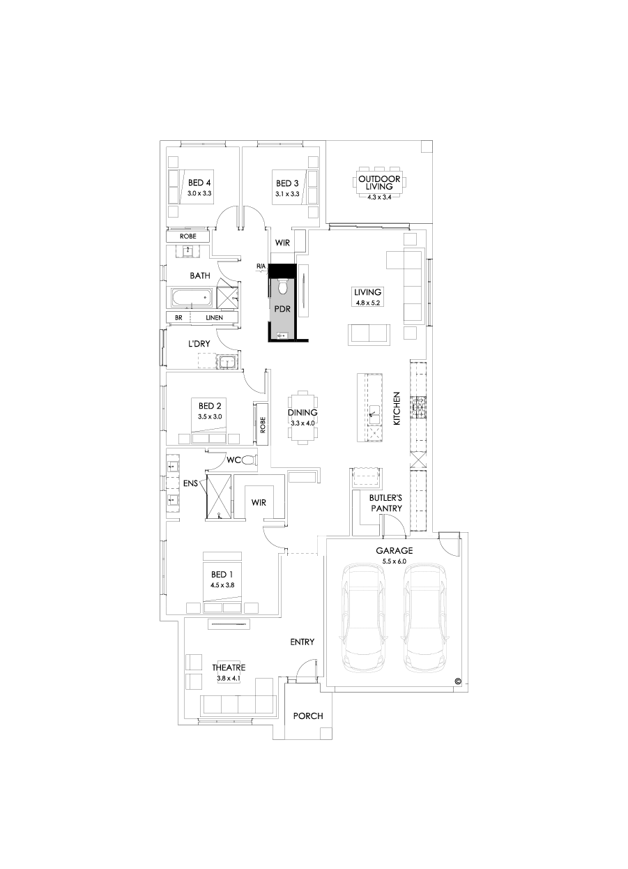 28  Floor Floorplan (Powder room - Flipped)