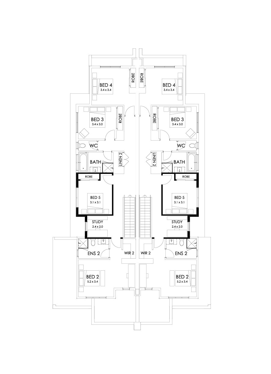 28 & 27 First Floor Floorplan (5th bedroom)