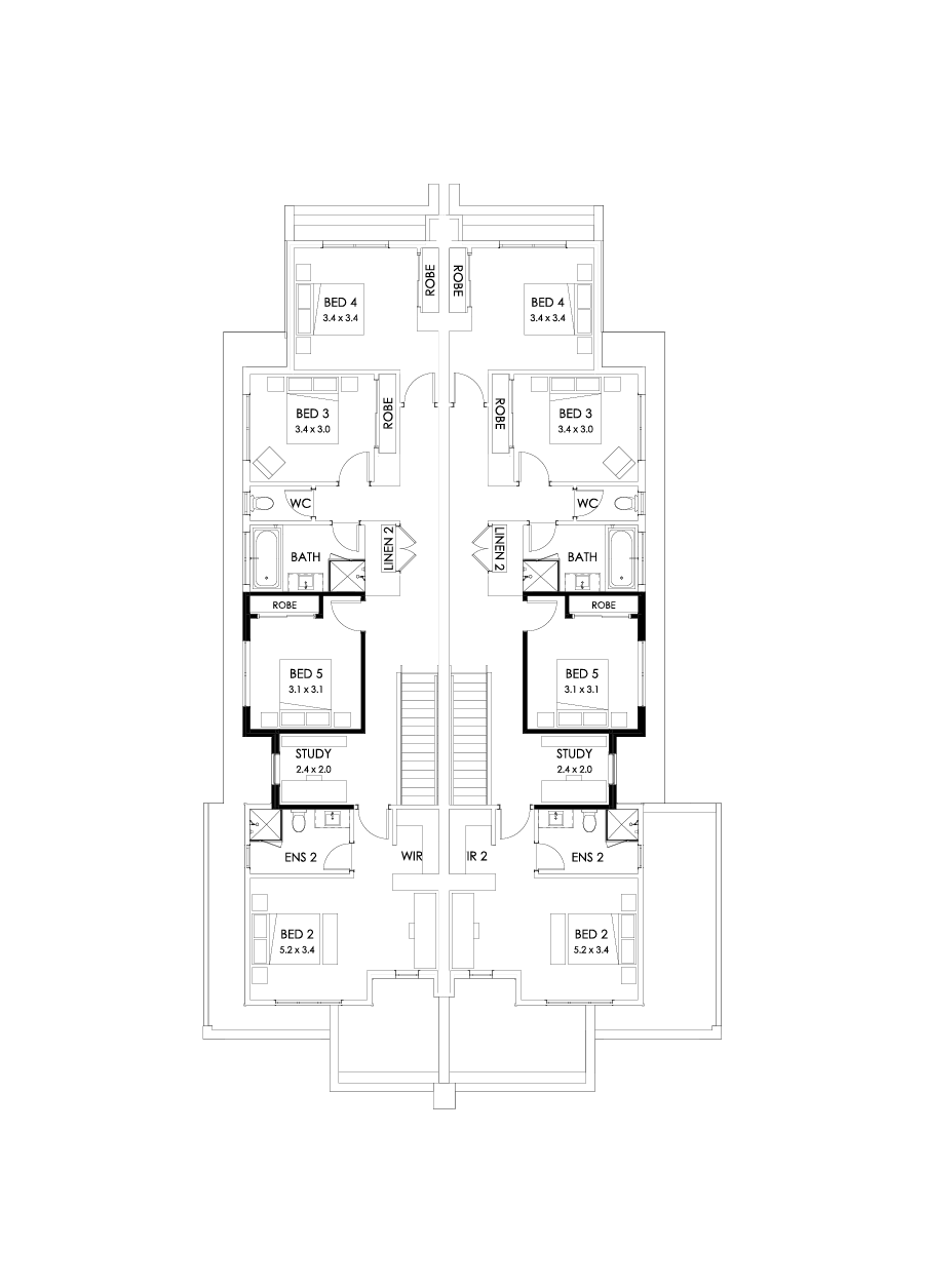 28 & 27 First Floor Floorplan (5th bedroom)