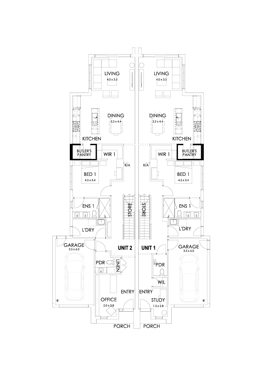 28 & 27 Ground Floor Floorplan (Butler's pantry)