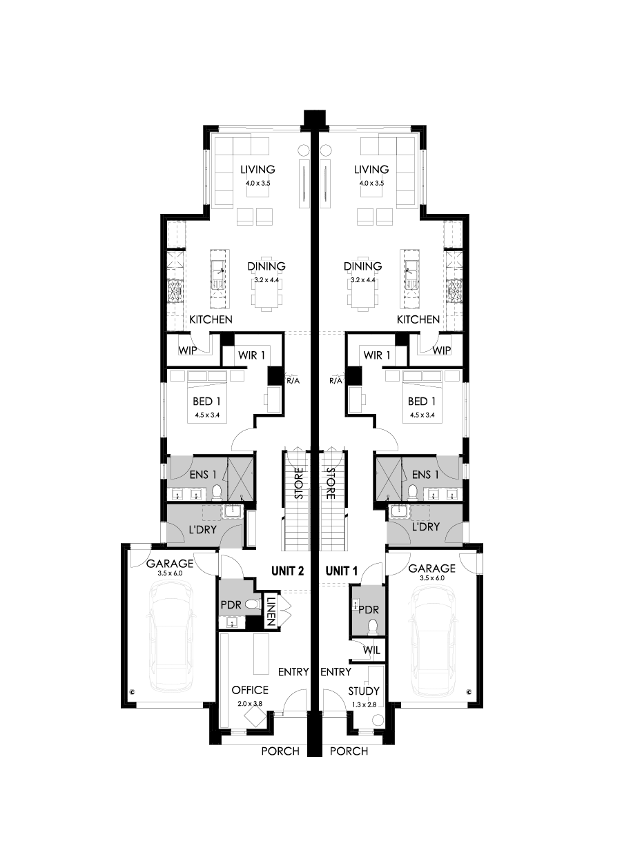 28 & 27 Ground Floor Floorplan (Standard)