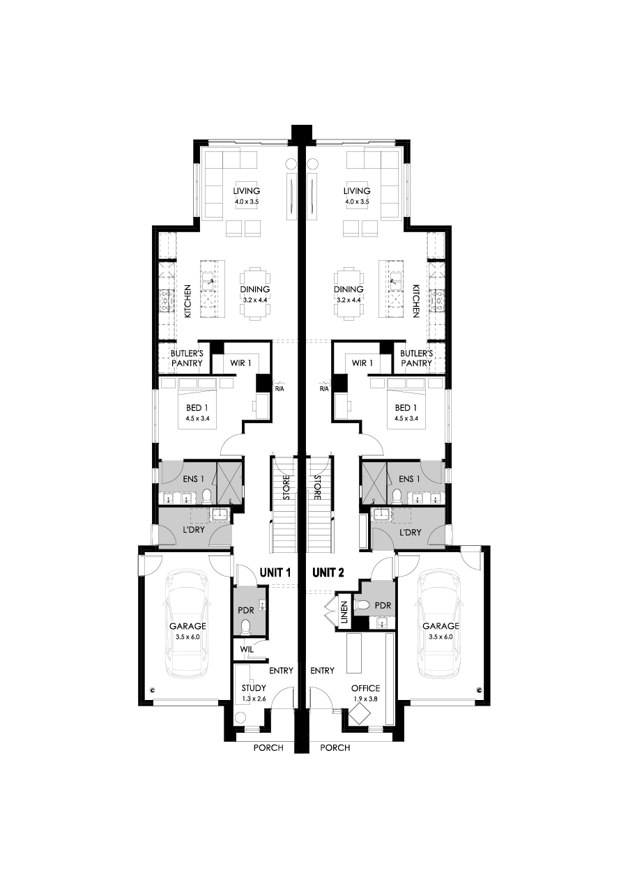 28 & 27 Ground Floor Floorplan (Standard)