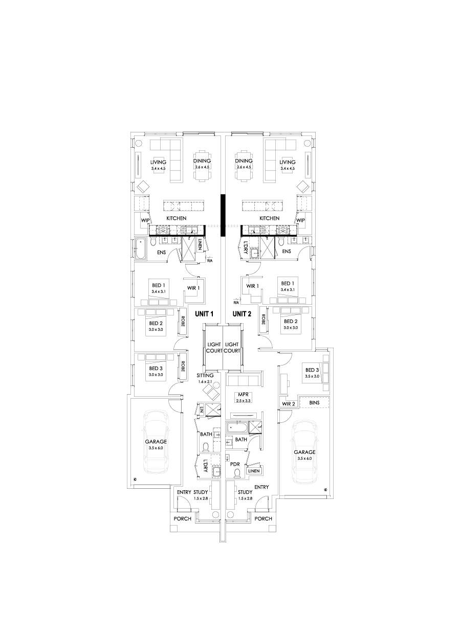 18 & 19  Floor Floorplan (Alternate kitchen)