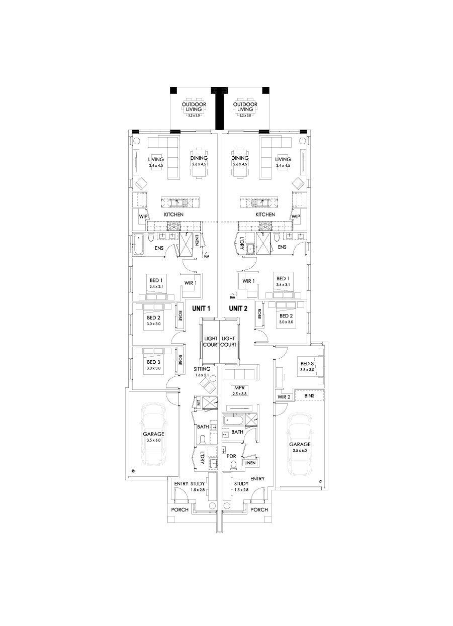 18 & 19  Floor Floorplan (Outdoor living)