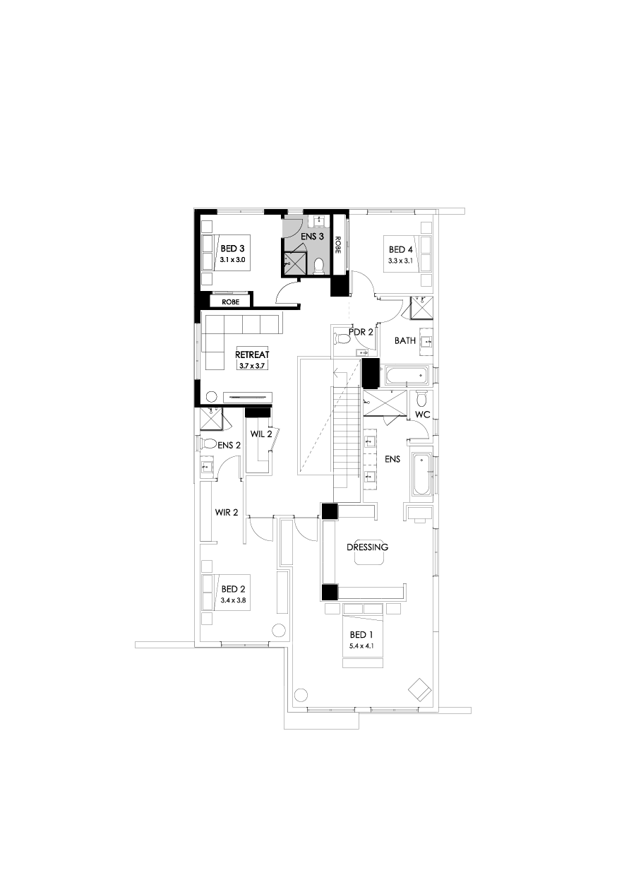 43 First Floor Floorplan (Additional ensuite)