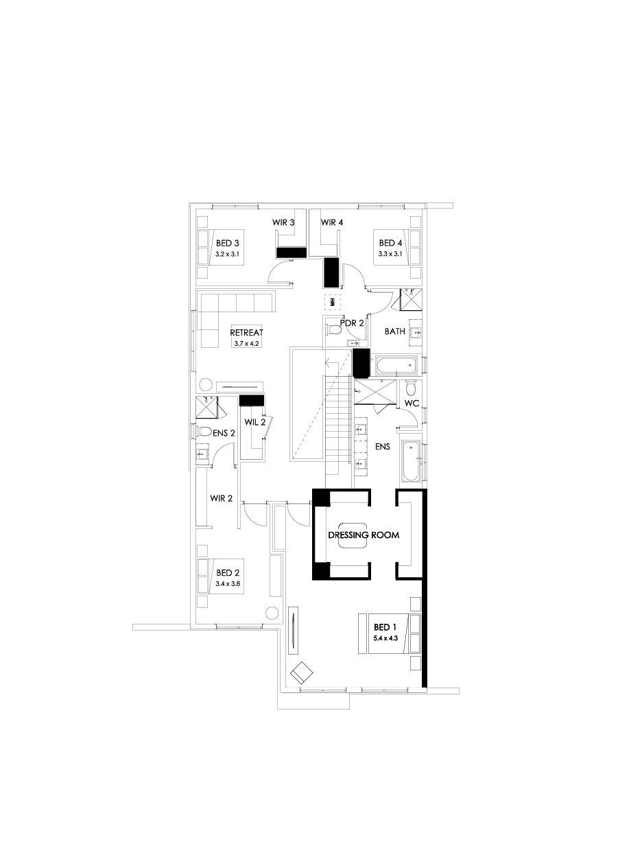 43 First Floor Floorplan (Alternate bed 1)