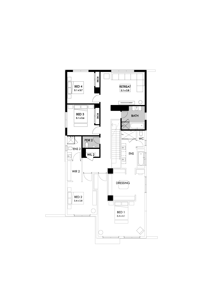 43 First Floor Floorplan (Alternate retreat)