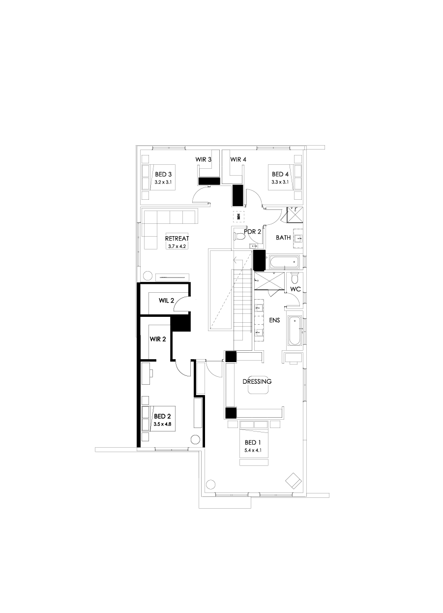 43 First Floor Floorplan (No minor ensuite)