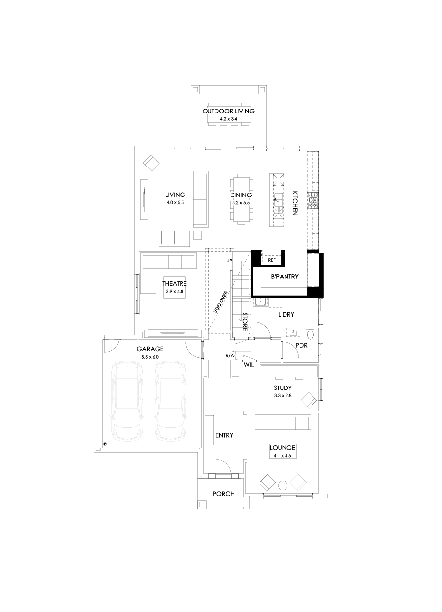 43 Ground Floor Floorplan (Butler's pantry - Included)